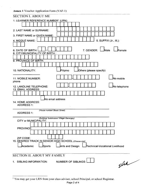 [Downloadable] SHS Voucher Application Form .